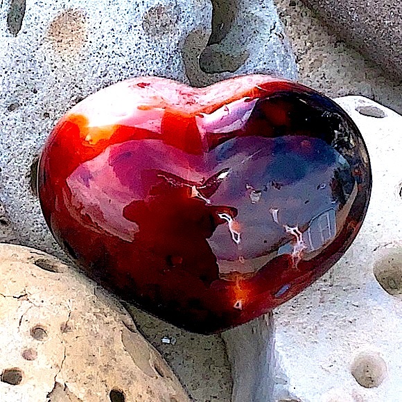 CARNELIAN HEART 3 1/2 IN PUFFY CHUNKY DRUZY CARVED NATURAL GEMSTONE NEW ENERGY - Picture 2 of 11